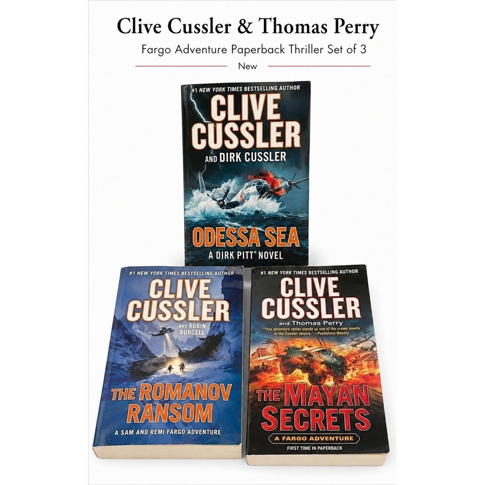 Clive Cussler Hardback Book Set Odessa Sea Romanov Ransom Mayan Secrets 3pc‎